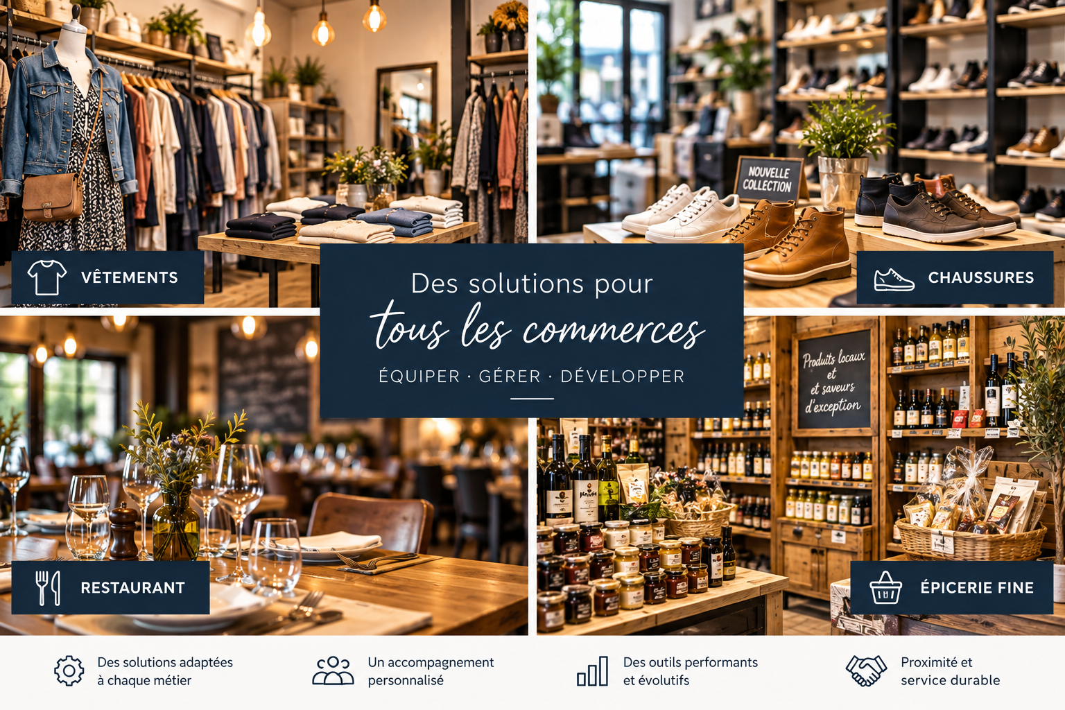 IWAN Caisse pour commerces multi-activités : vêtements, chaussures, restaurant et épicerie fine